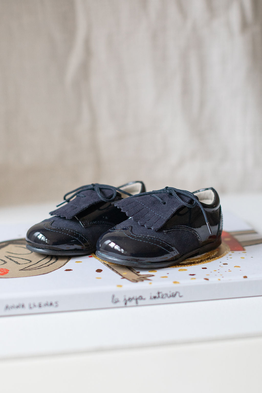 Fringe shoes in blue navy