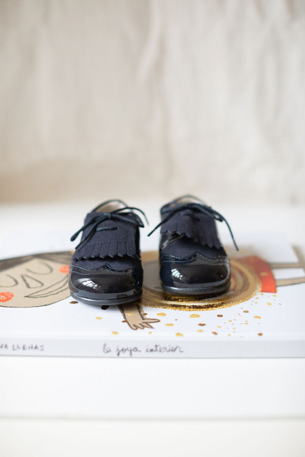 Fringe shoes in blue navy