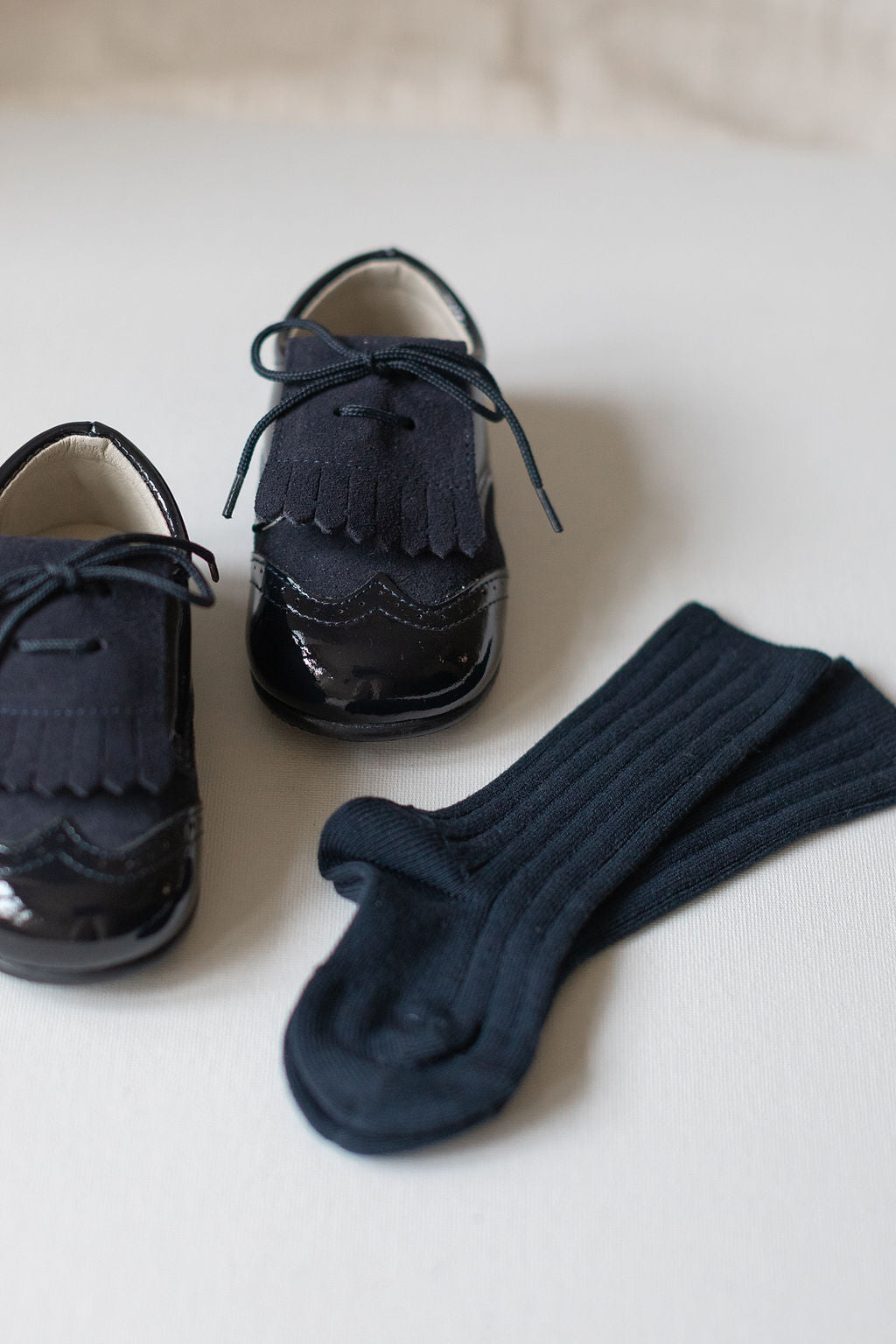 Fringe shoes in blue navy