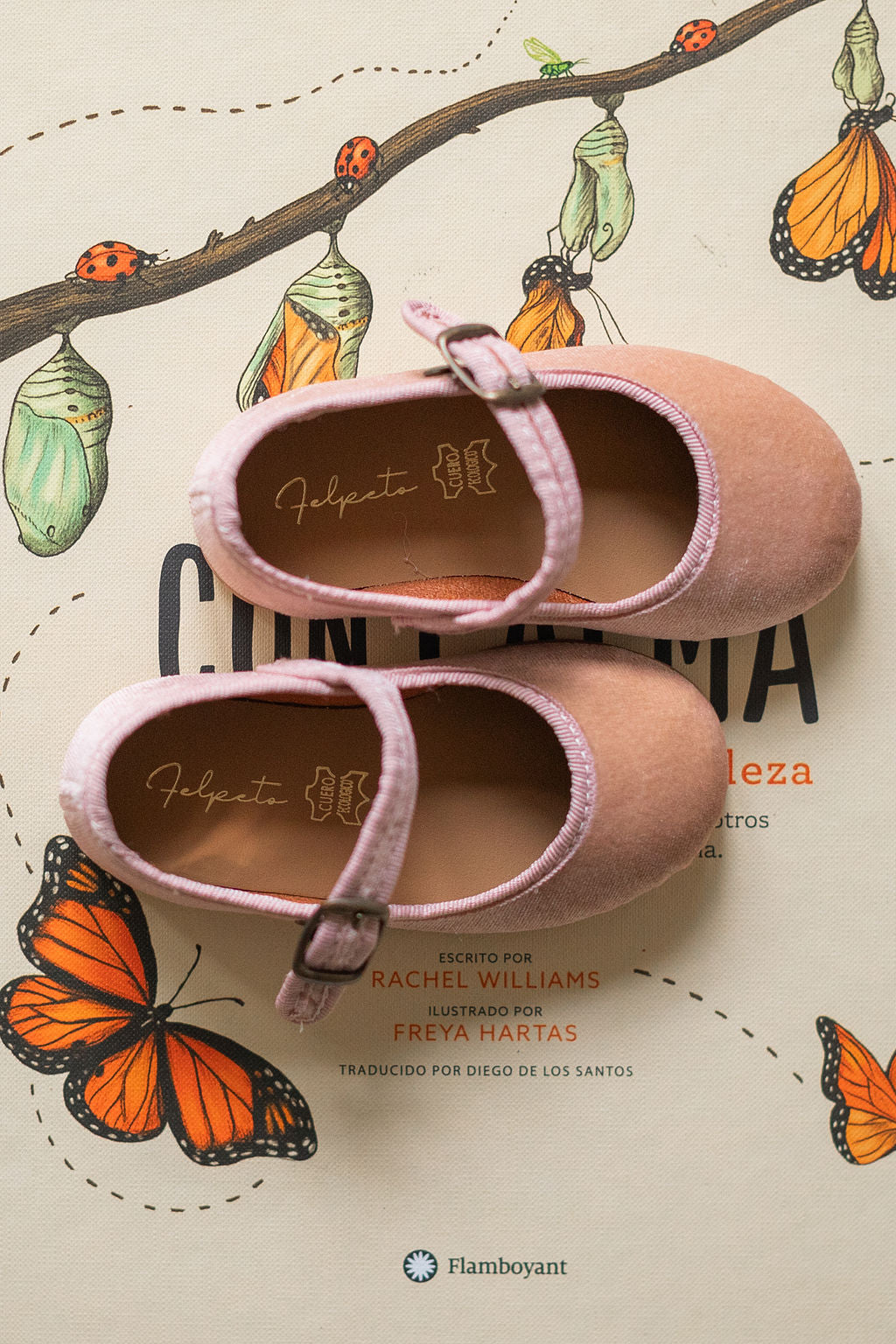 Mary Jane velvet deluxe in dusty pink