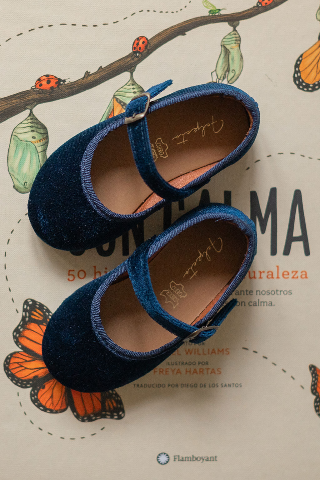 Mary Jane velvet deluxe in navy blue