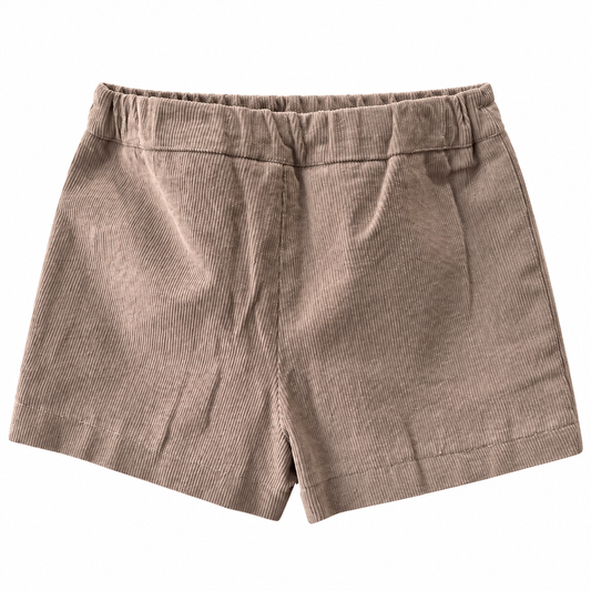 Corduroy buttons front shorts