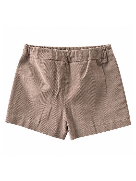 Corduroy buttons front shorts