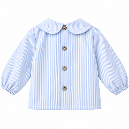 Peter Pan Shirt in Blue Stripe