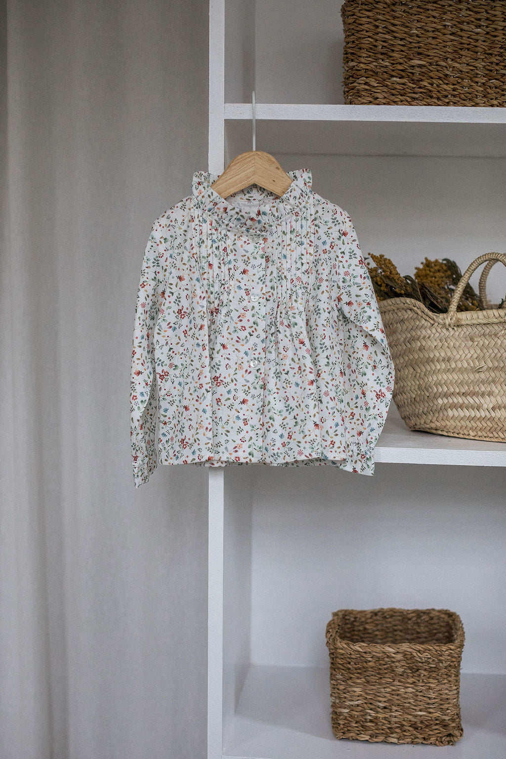 Leaves and floral blouse