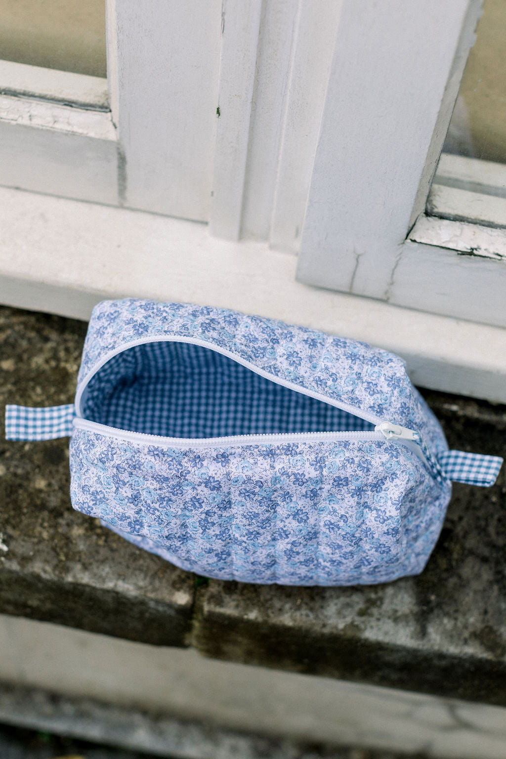 Floral toiletry in blue