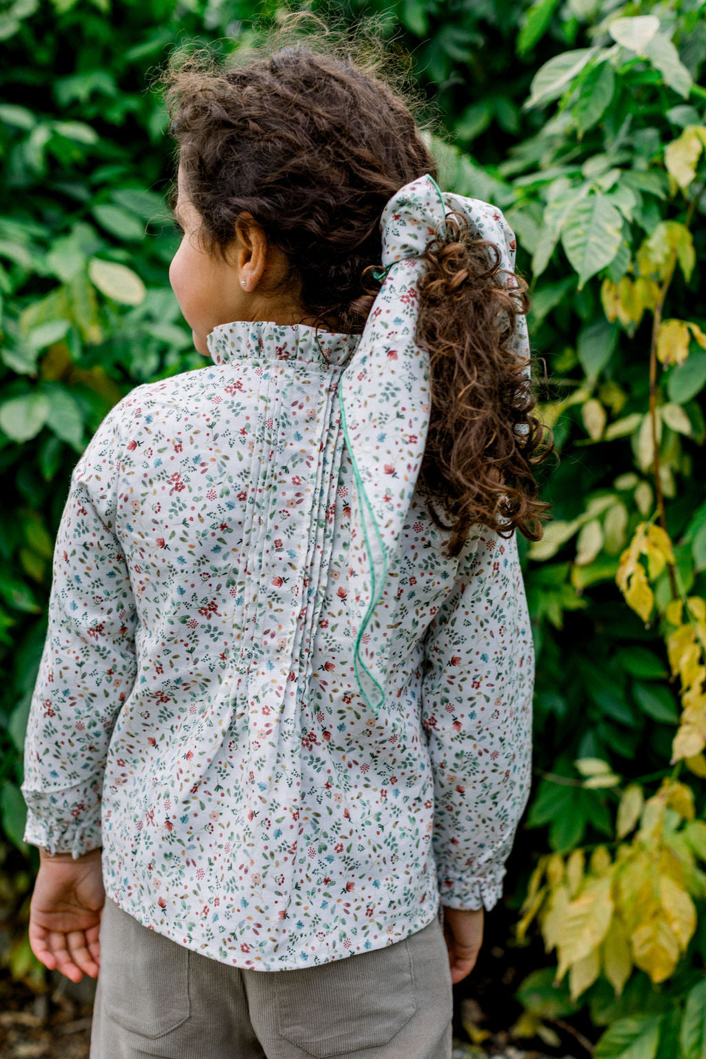 Leaves and floral blouse