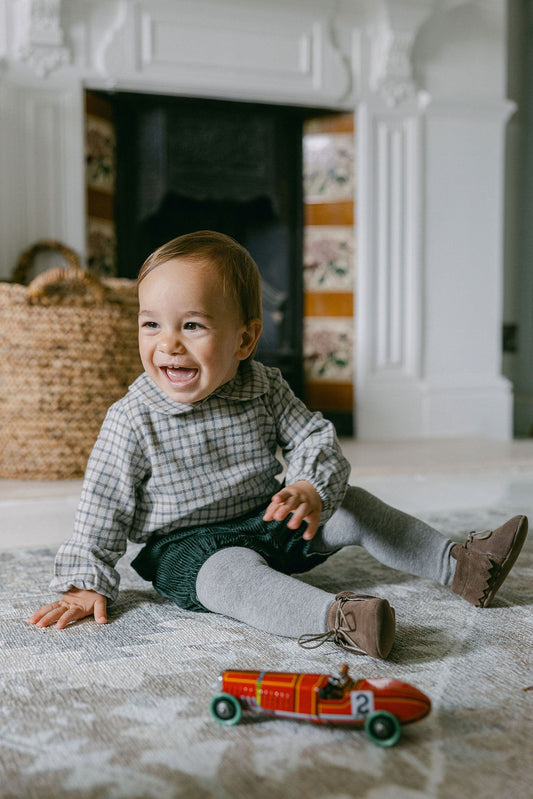 Peter Pan shirt in plaid franel