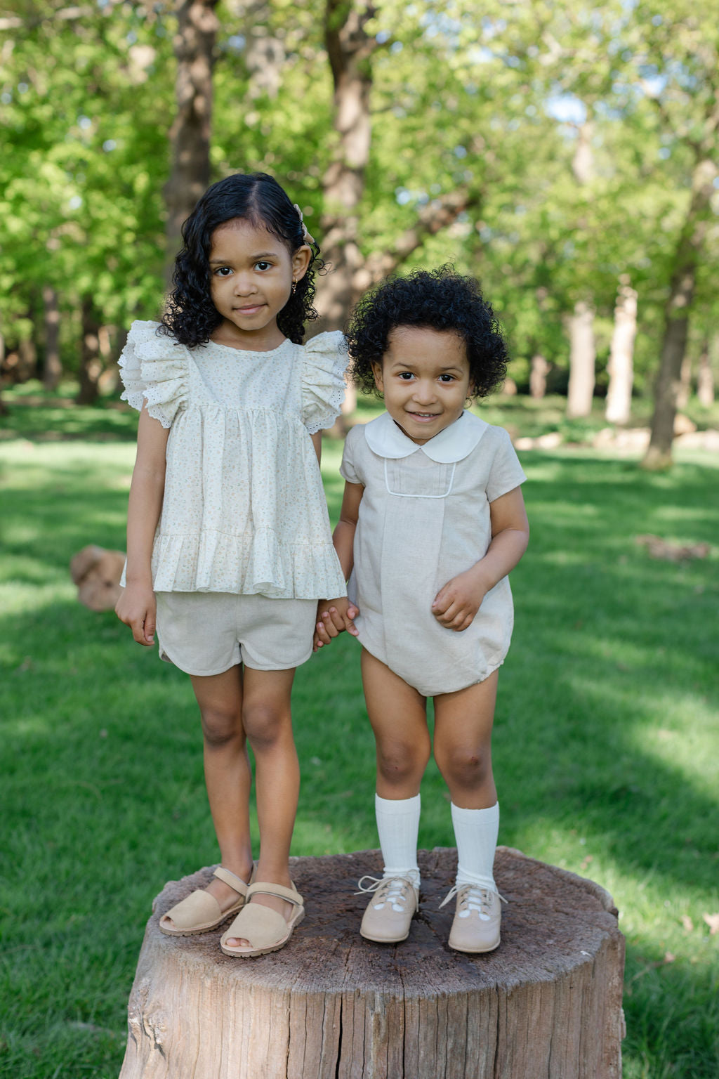 Linen Peter Pan romper