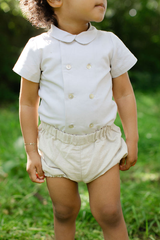 Double buttoned Peter Pan shirt