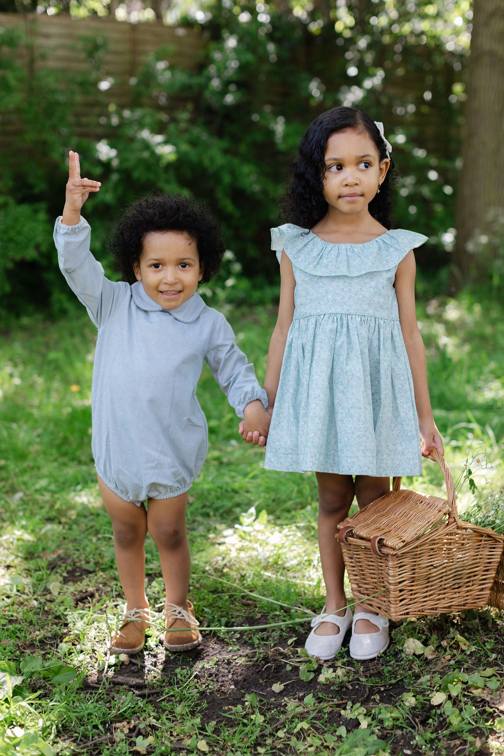 Peter Pan Romper in Oxford kaki
