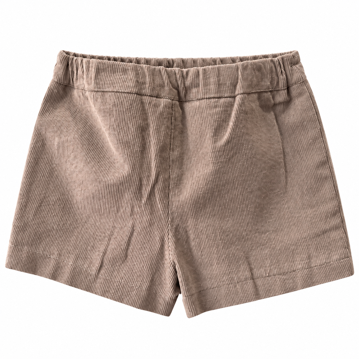 Corduroy buttons front shorts