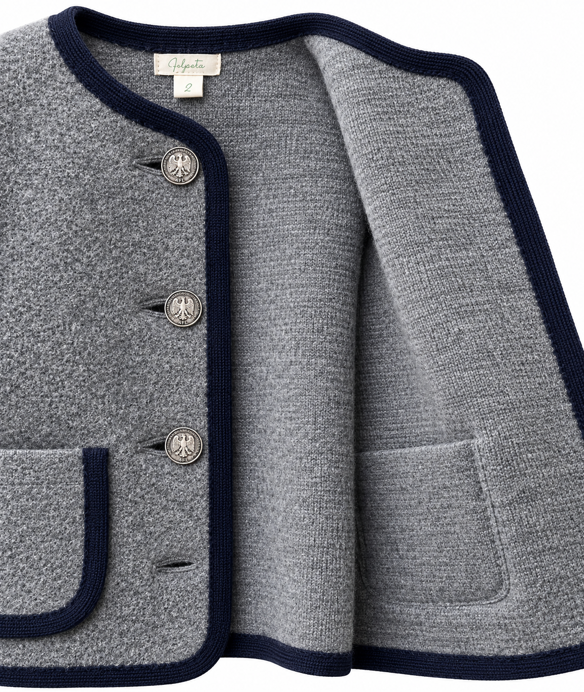 Wool Jacket in Grey and Navy