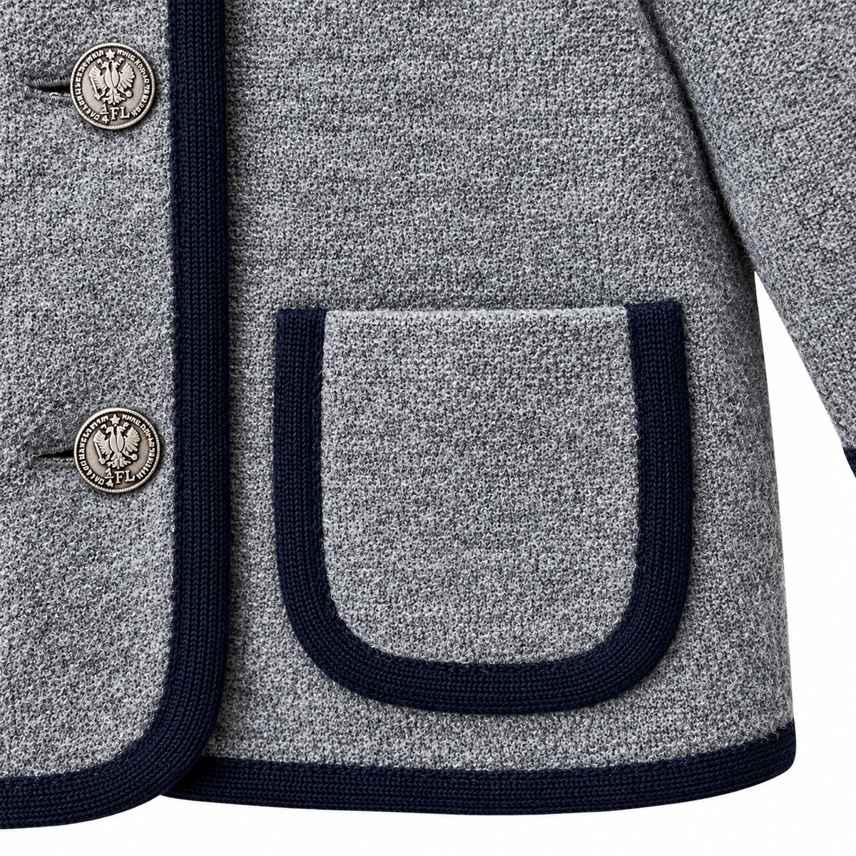 Wool Jacket in Grey and Navy