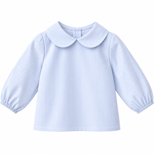Peter Pan Shirt in Blue Stripe