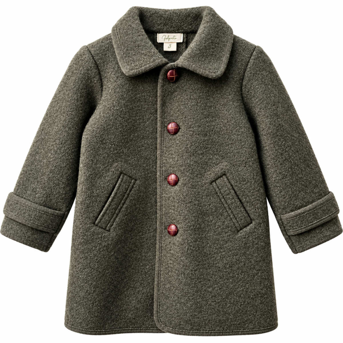 Wool Coat in Forest Green