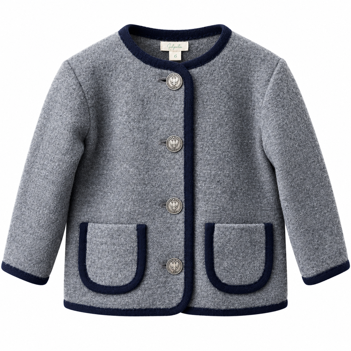 Wool Jacket in Grey and Navy