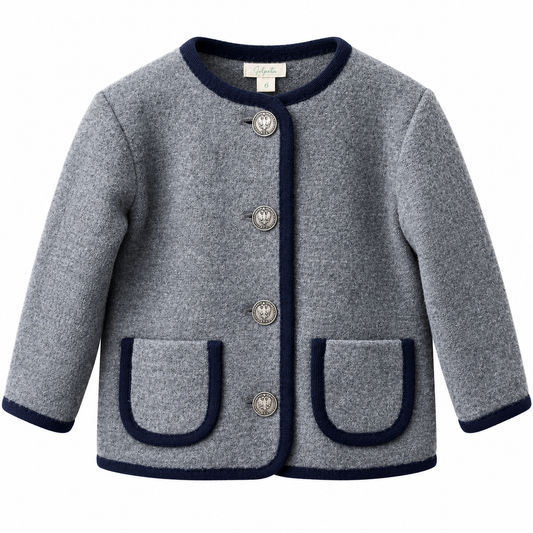 Wool Jacket in Grey and Navy