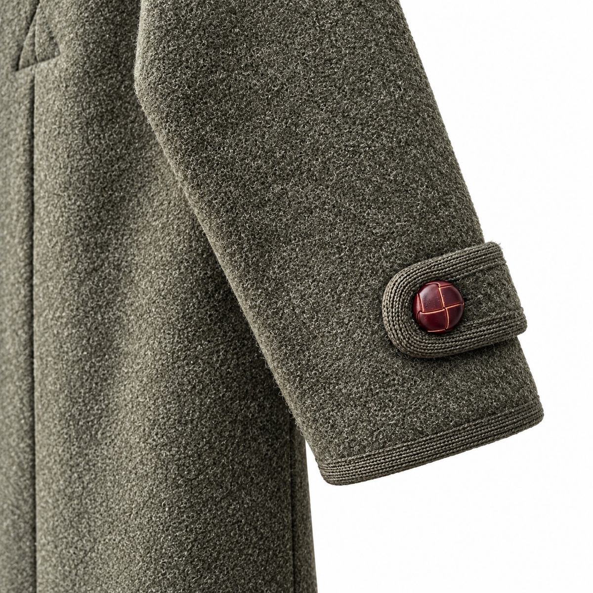Wool Coat in Forest Green