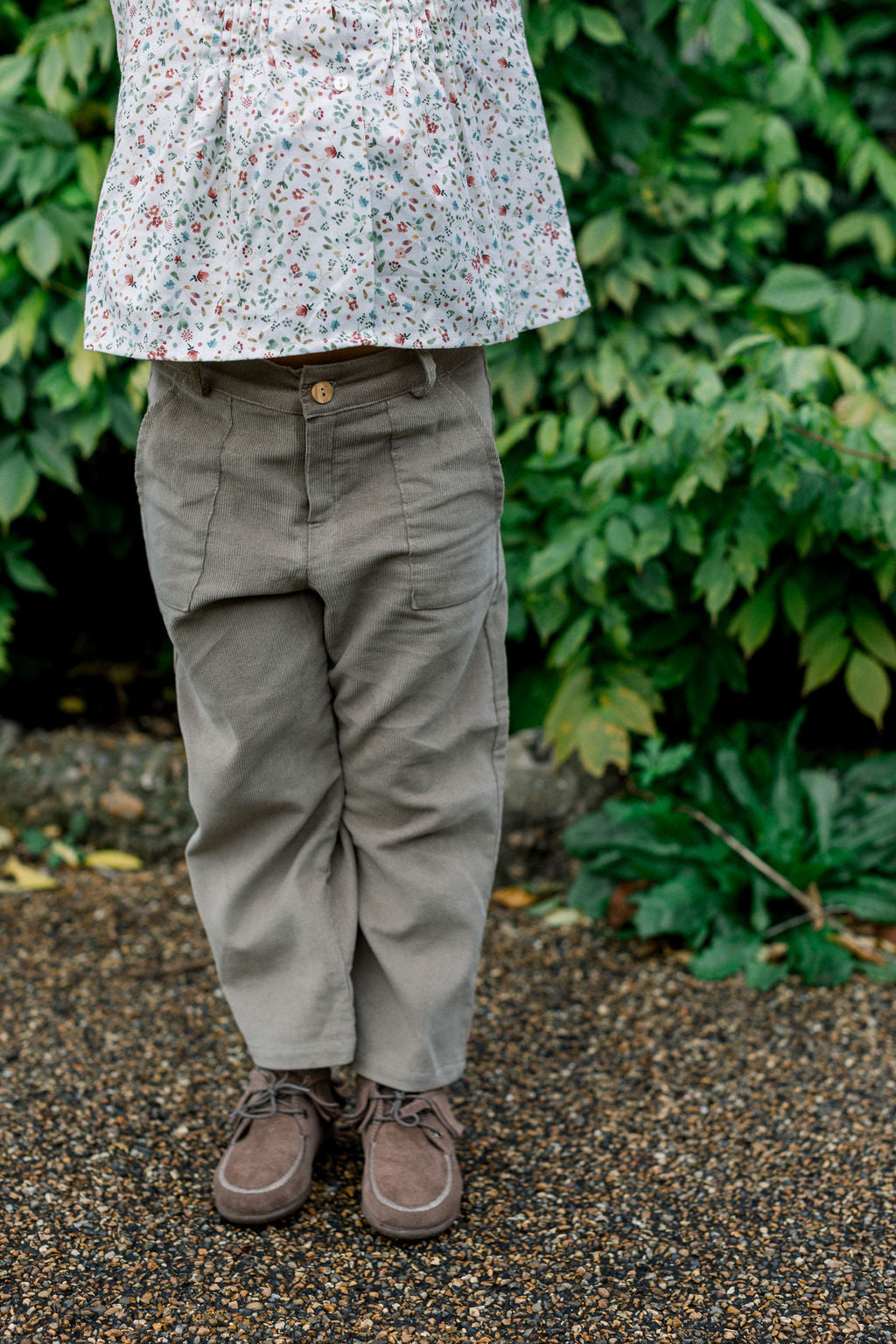 Corduroy wide trousers