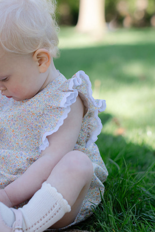 Floral ruffle romper