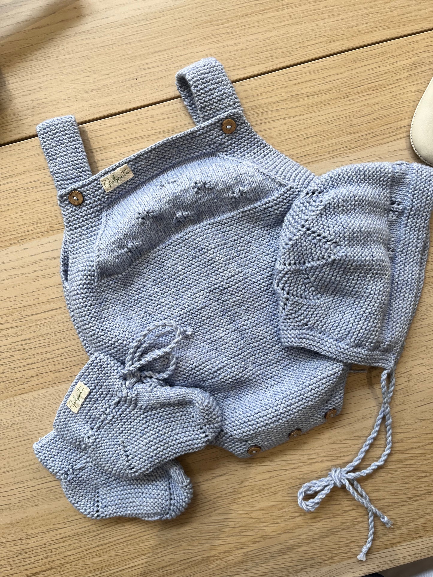 (Made-to-order) Knitting romper set