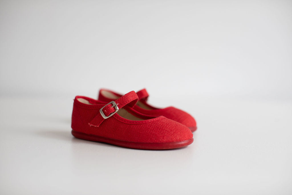 Mary Jane shoes in red Felpeto Handmade