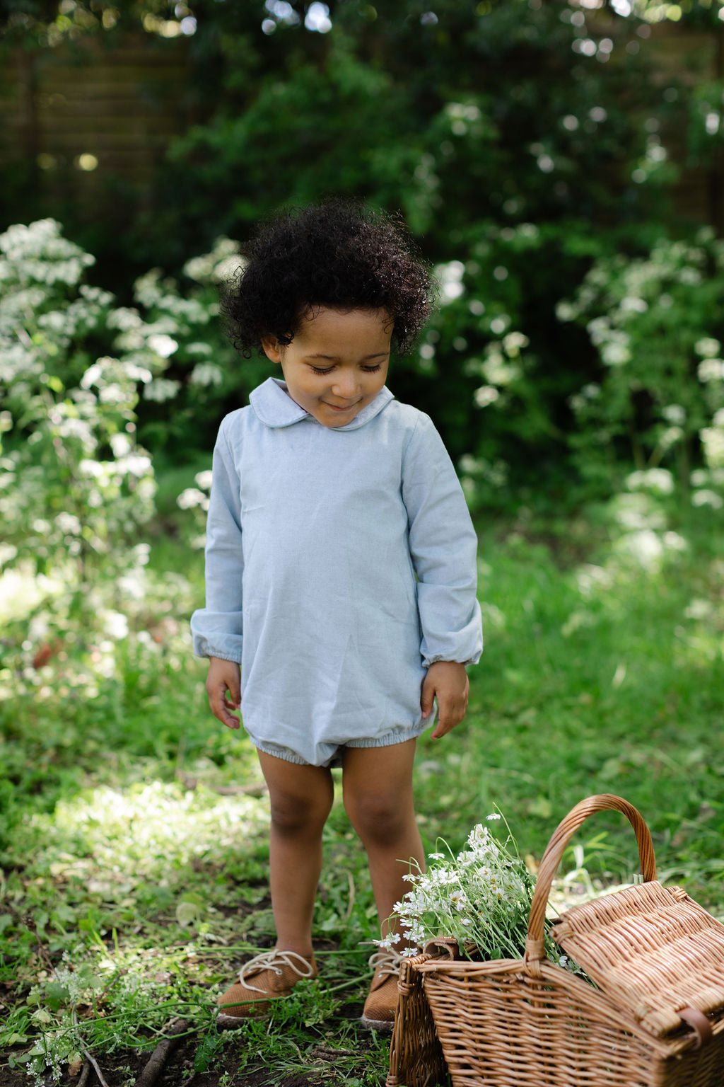 Peter Pan Romper in Oxford kaki