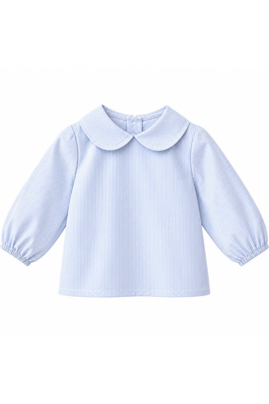 Peter Pan Shirt in Blue Stripe