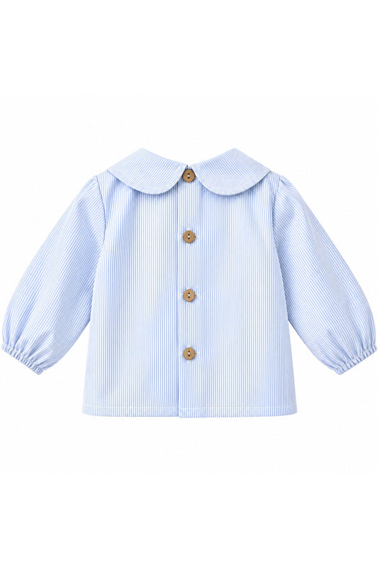 Peter Pan Shirt in Blue Stripe