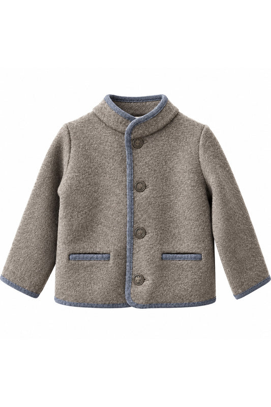Austrian Wool Jacket in Mink and Grey