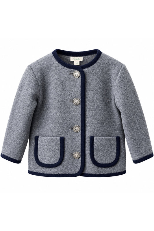 Wool Jacket in Grey and Navy