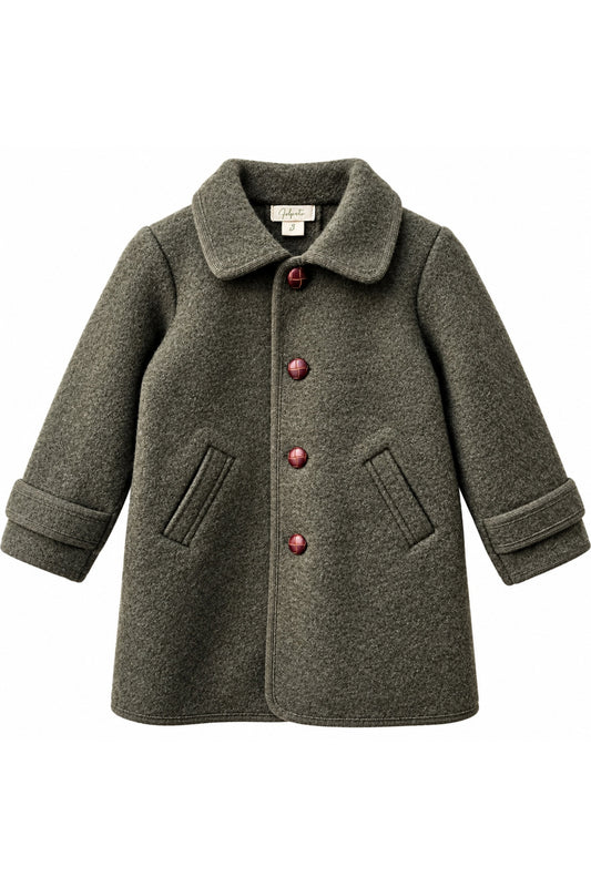 Wool Coat in Forest Green