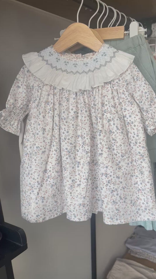Embroidered collar dress